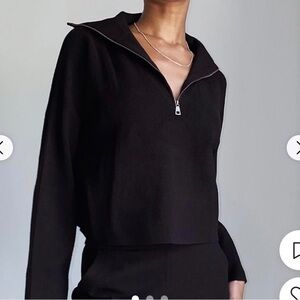 Aritzia Group By Babaton sweater 1/4 zip cropped oversized ribbed soft